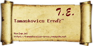 Tamaskovics Ernő névjegykártya