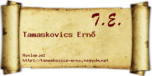 Tamaskovics Ernő névjegykártya