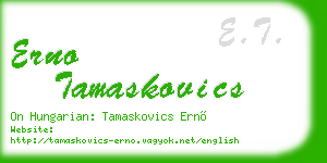 erno tamaskovics business card