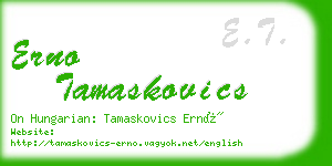 erno tamaskovics business card